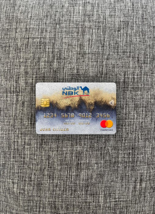 Download Kuwait National Bank mastercard photolook front Photoshop template